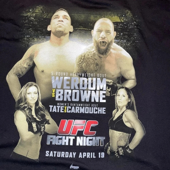UFC On Fox Fight Night 11 Orlando Werdum Vs Browne T-Shirt Men’s Size XXL - Picture 10 of 10